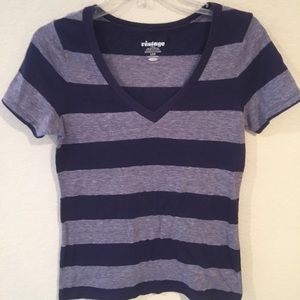 Vintage Old Navy purple stripped check tshirt